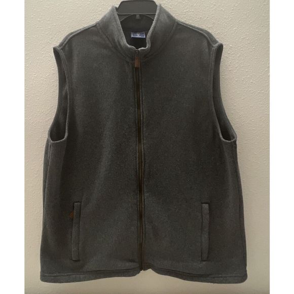 Vineyard Vines Men's Sz XL Full Zip Heathered Gray Vest Pockets Embroidered Whal - Picture 1 of 7